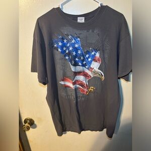Bald Eagle Flag Tshirt Mens Xl Short Sleeve Graphic Patriotic Vintage Jerzees